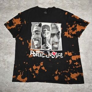 Poetic Justice Tupac Shakur Tie Dye Bleached Tee Size Large